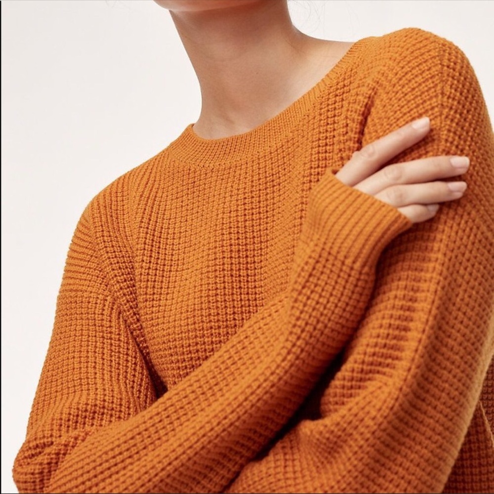 Aritzia Wilfred Isabelli Sweater-Burnt Orange- Size S